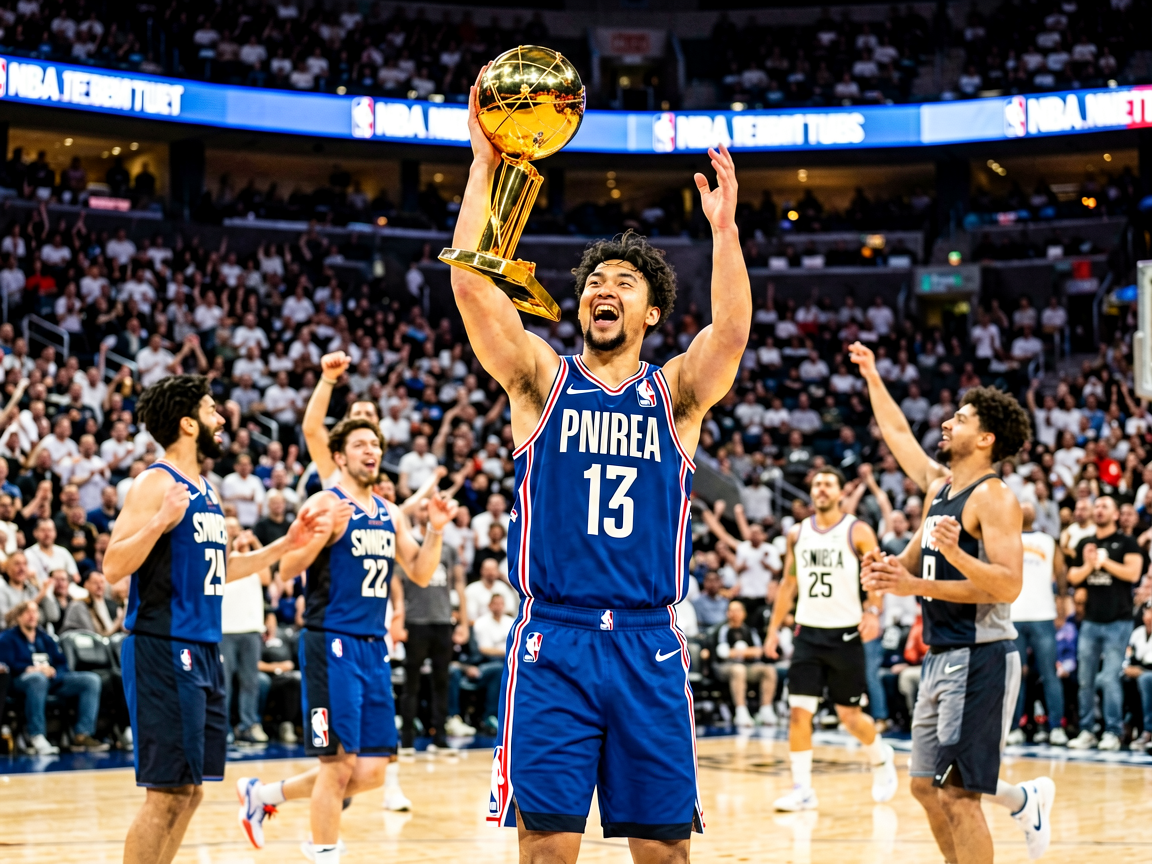 NBA球星在赛场庆祝得分